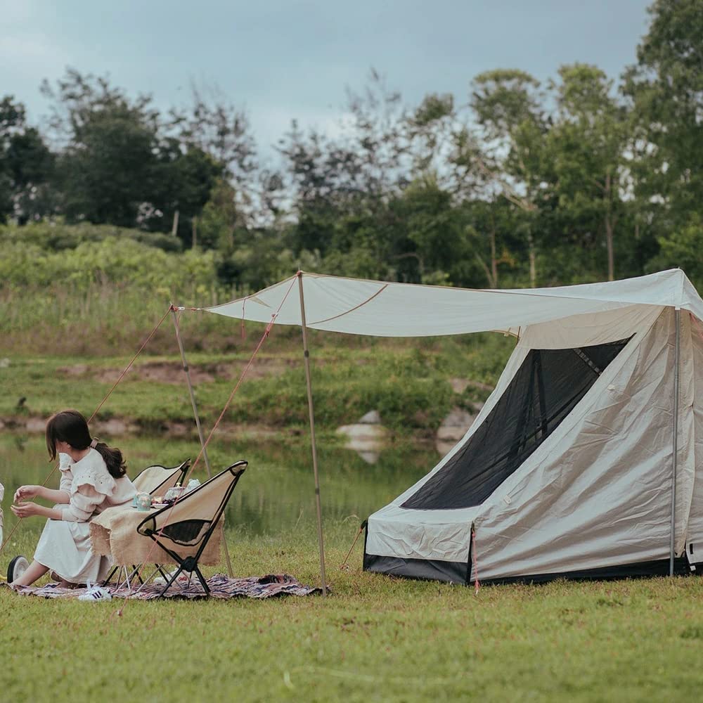 Eizer Camp Outdoor Tarp Poles, Set of 2, Aluminum, Lightweight, 230cm, Available in Black, Green, and Bronze (Black)