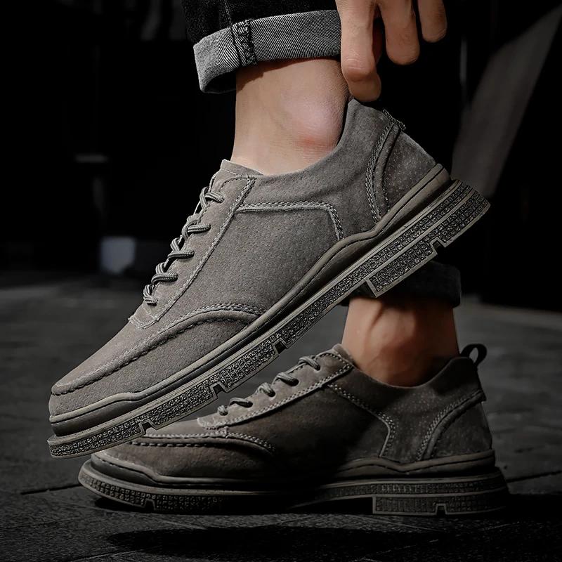 Mode Kuhveloursleder Schuhe Herrenmode Lässige Sneaker Schuh Leder Slipper Herrenschuhe Mokassins Oxfords Herrenschuh Schuhwerk