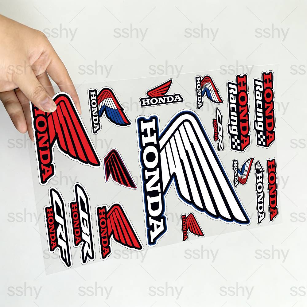 FOR HONDA RACING All Purpose Reflective Waterproof Scratch Blocker Decal Car Bike Helmet Cup Refrigerator Decorative Stickers