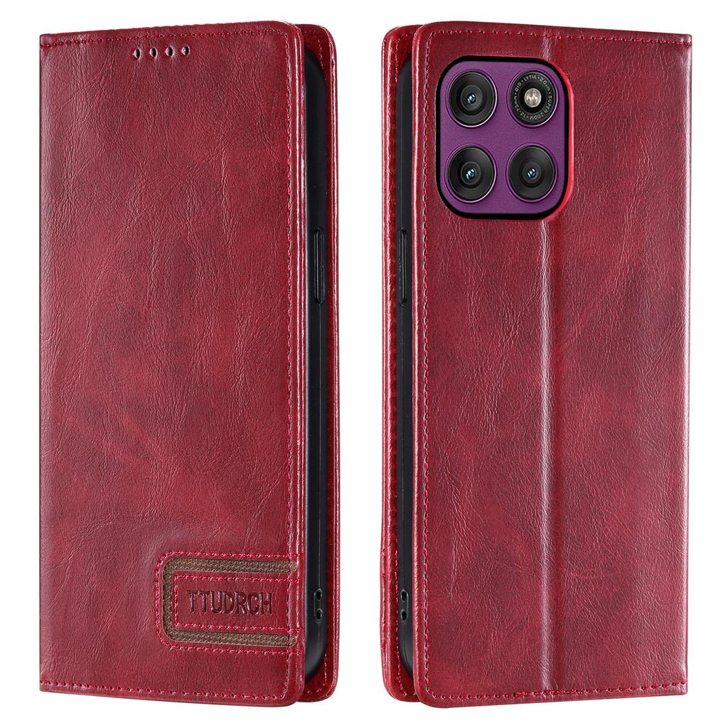 TTUDRCH Style 007 For Motorola Moto G56 5G Leather Case RFID Blocking Wallet Stand Phone Cover