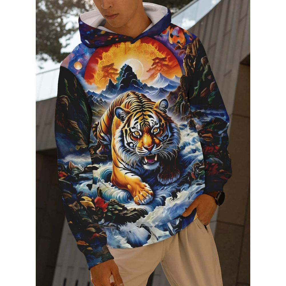 Animal Wolf graphic Men's Fashion 3D Print Outdoor Hoodie Streetwear Hoodies Hooded Front Pocket Designer Hoodie Sweatshirt