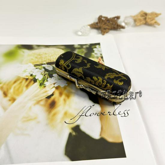 Vintage Brocade Embroidered Lipstick Case with Mirror