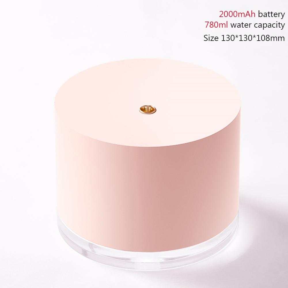 

780ml Wireless Air Humidifier 2000mAh Battery USB Rechargeable Humidificador Heavy Fogger Portable Water Diffuser Mist Maker 2000mAh Battery