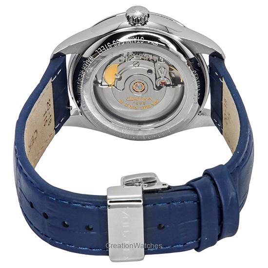 Certina Montre Homme DS-1 Jour-Date Bracelet Cuir Cadran Blanc Automatique C029.430.16.011.00 100M
