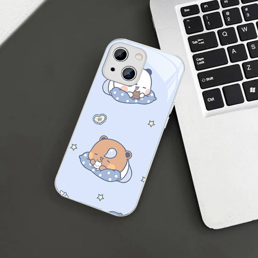 BuBu And DuDu Tempered Glass For Iphone 14 13 12 11 Pro Mini XS MAX 14Plus X XS XR Cover