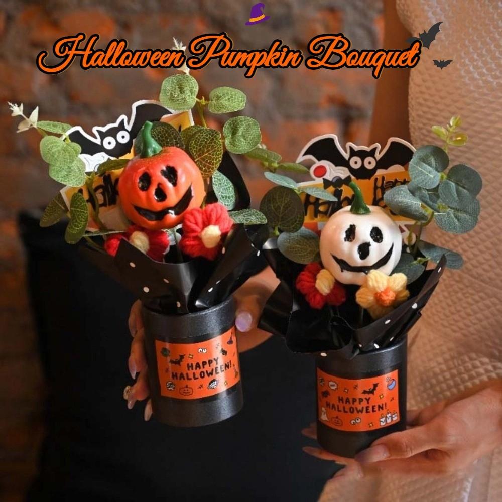 Resin Halloween Decoration Bat Ghost Desktop Ornament Handmade Pumpkin Bouquet Shop