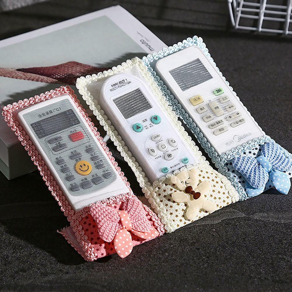 

Bear Style Lace Cover Self-adhesive Seal Remote Control Dust Cover Home Office BEIGE-BEAR-SMALL