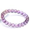 Hongxi Rui Natural Bolivian Amethyst Old Cut Bead Bracelet – Light Purple Crystal with Mirror Surface Finish