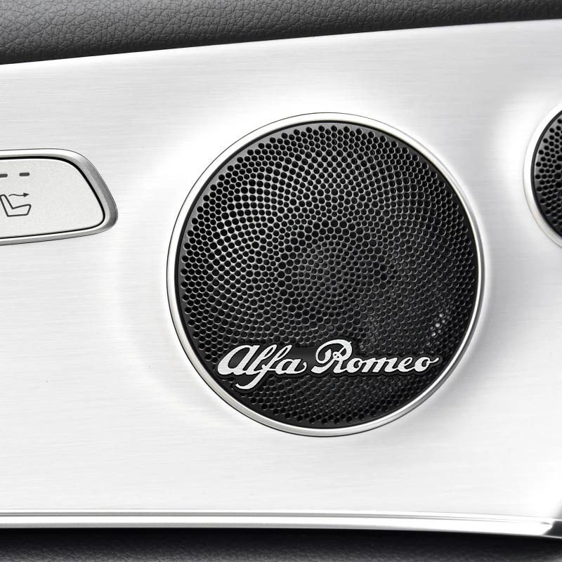 Dla Alfa Romeo 2026 Gorąca Naklejka 10 szt. Naklejki Audio do Samochodu Dekoracja Głośników Emblemat Dla Alfa Romeo Giulia Stelvio Giulietta 156 159