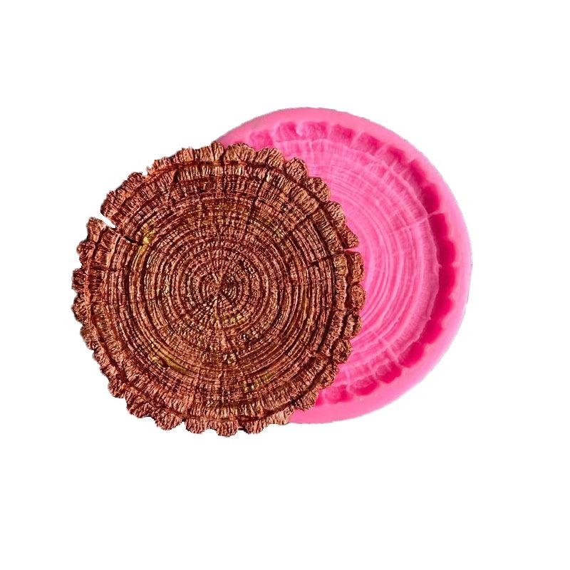 3D Tree Stump Fondant Mold Wood Bark Texture Impression Lace Mat Cake Border Decorating Tools Sugarcraft Supplies Cupcake Topper
