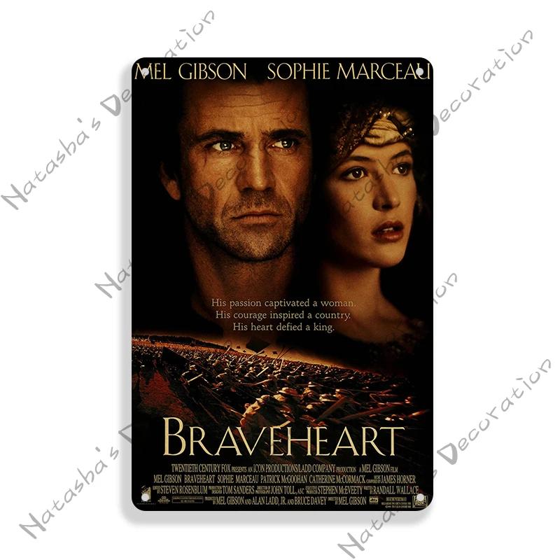 American Classic Movie Braveheart Metal Plaque Decorative Plate Cafe Home Man Cave Metal Tin Sign Wall Decor Metal Signs Poster