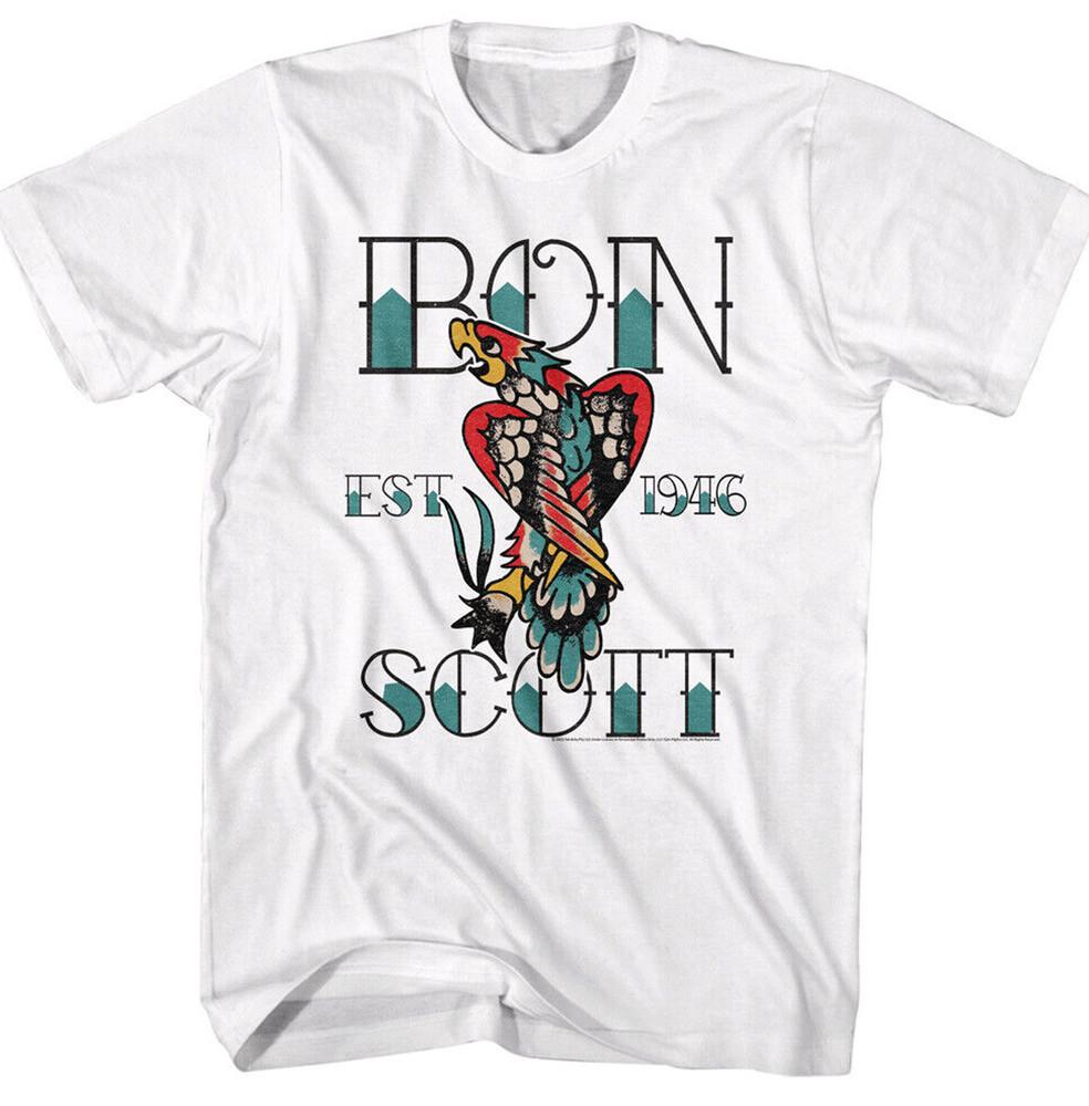 Bon Scott AC DC T-shirt White Short Sleeve All Sizes S-5Xl 34 Unisex T-Shirt XL
