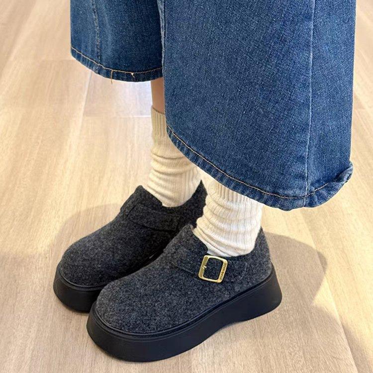Grey platform Birkenstocks new autumn and winter velvet warm snow boots cotton shoes casual 35 серо голубой 4800₽