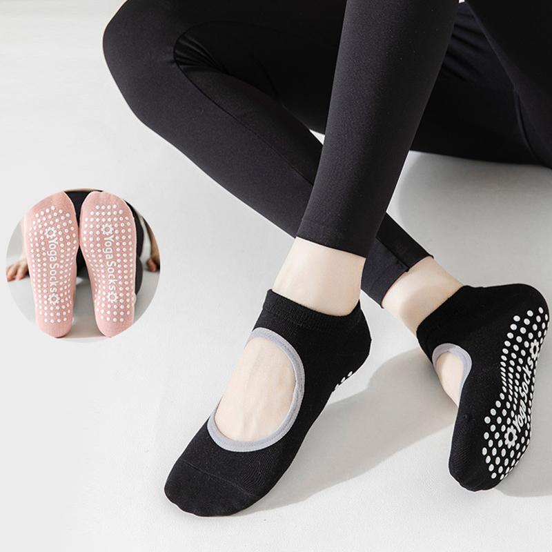

2024 Йога Носки Женские Профессиональные Нескользящие Пилатес Спортивные Нескользящие Носки Летние Тонкие Носки Без Спинки Пол чёрный