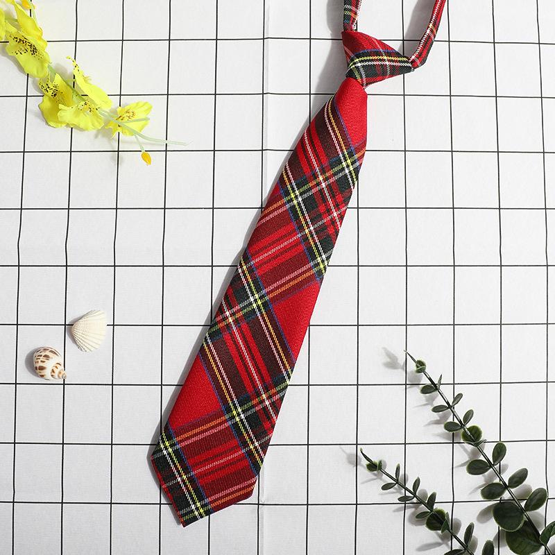 Jk Small Tie Female College Style Lazy Japanese Plaid Uniform Shirt Tie Student Ins Men'S And Women'S Short Styles Free Of Charge