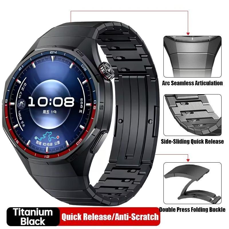 

Роскошный титановый ремешок без зазоров для Huawei Watch GT 6 Pro Металлический браслет для Huawei Watch GT6 Pro Специализированный ремешок для часов Huawei Watch GT 6 Pro чёрный