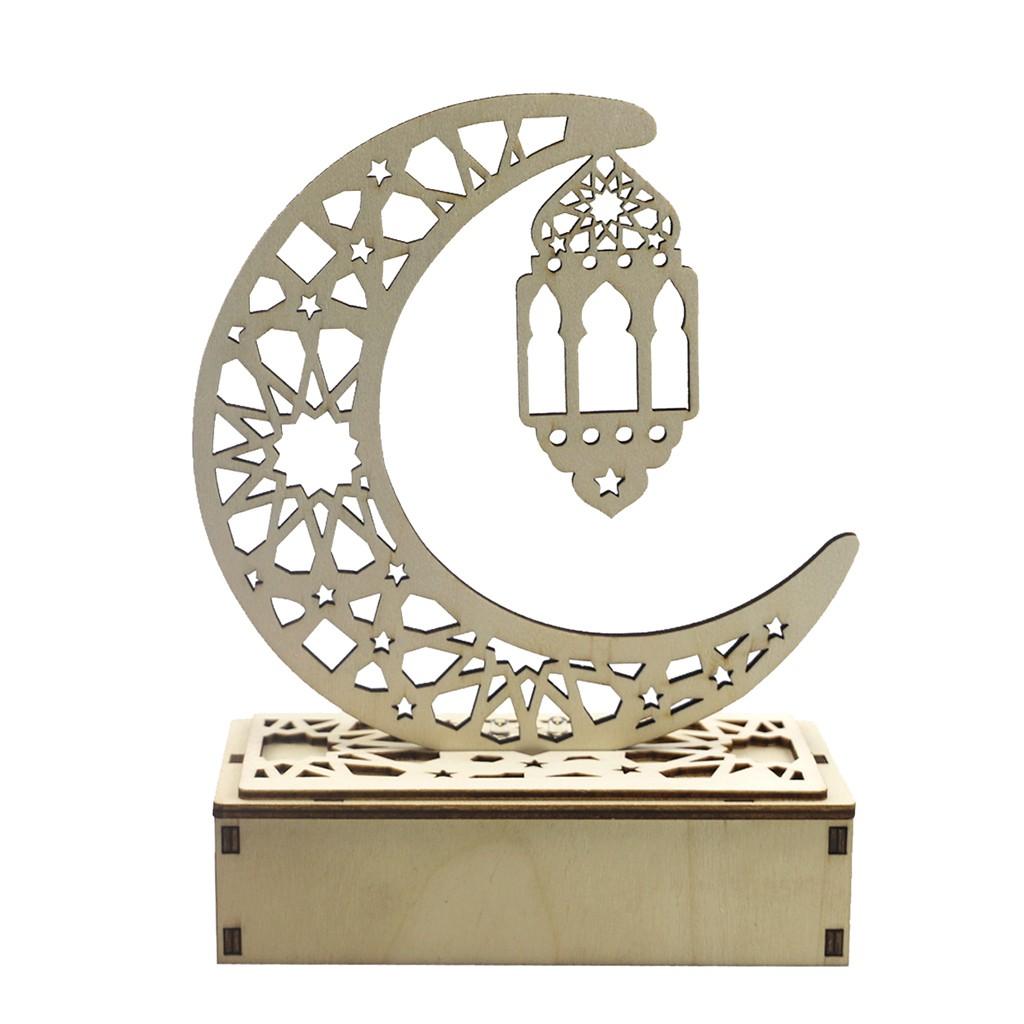 Satın alın Wooden Ramadan Eid Mubarak Decorations for Home Moon LED ...