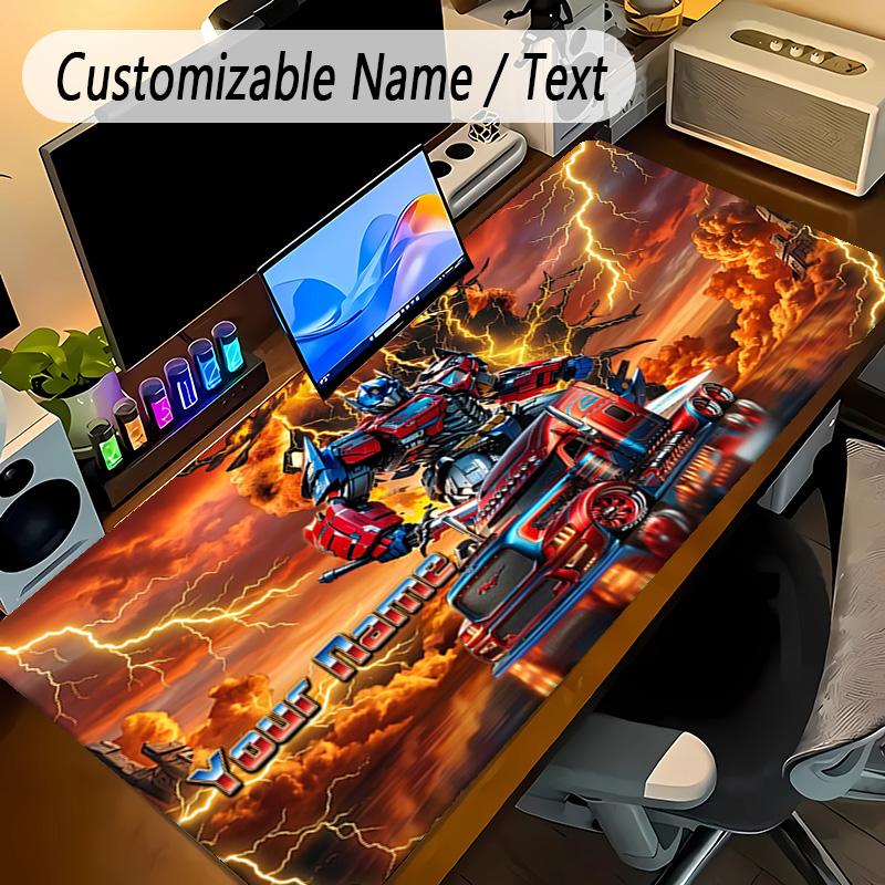 Large Mouse PadTransformers Custom Name Text Personalized Desk Mat Non Slip Gaming Pad