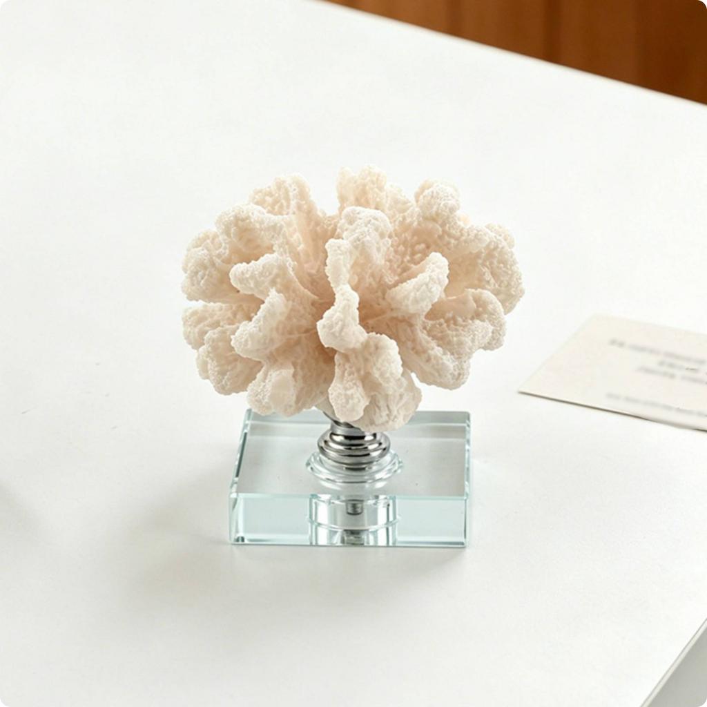 Faux Coral Sculpture Minimalist Simulated Coral Sculpture Table Ornament Creative Long-Lasting for Study Room, Reception Desk