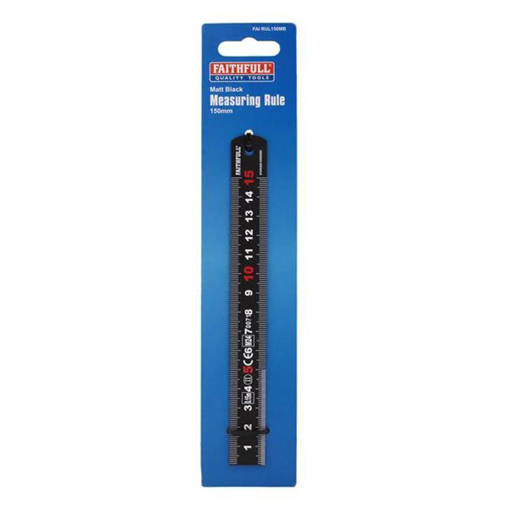 Faithfull Measuring Rules, Matt Black Stainless Steel