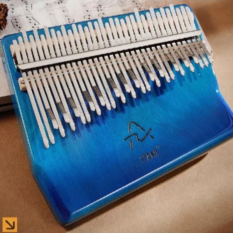 Caixa de Kalimba de Madeira Terapia Sonora 34 Notas Teclado Musical Infantil Kalimbas Suporte Iniciante Escala Instrumento Musical Piano de Polegar Portátil Acessório