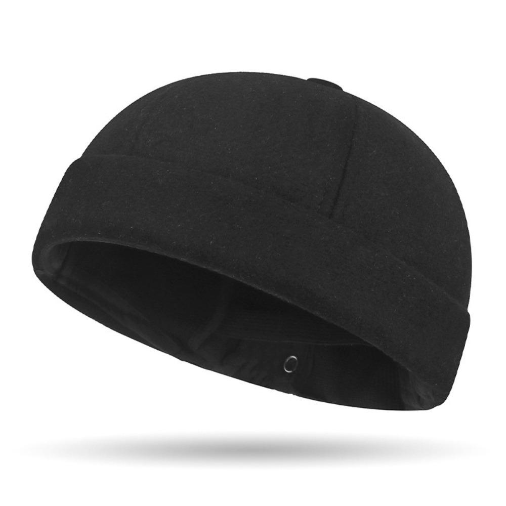 With Earmuffs Warm Beanie Cap Fleece-Lined Dome Melon Cap Casual Landlord Hat  Winter
