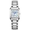 Eco-Drive Waterproof Watch, White Mother-of-Pearl SQUARE Collection, Silver, EW5600-87D, Women's