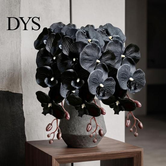 Maintenance Free Faux Floral Arrangements Artificial Phalaenopsis Silk Orchid Flower for Home Decor, Realistic Velvet Plant Decorative Plants Weddings