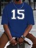 Varsity Number 15 Print Unisexs T Shirt Retro Sports Jersey Short Sleeve Crew Neck Cotton Tee Street Fashion Casual Daily Top