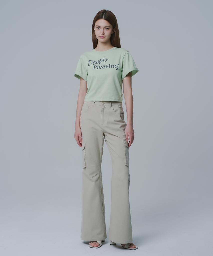 WAARFORWOMAN W1121 Cargo Bootcut Pants_Beige