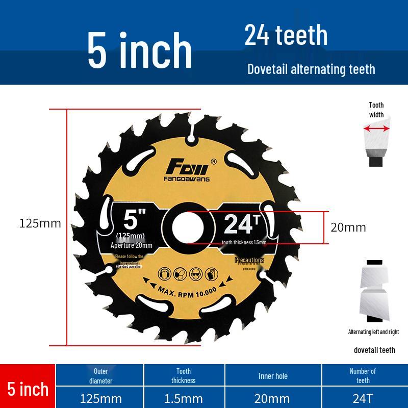 Multi-Size Lithium Electric Saw Blades: 4, 5, 5.5, 6 Inches with 125mm & 140mm Woodworking and Alloy Blades for Template Woodwork