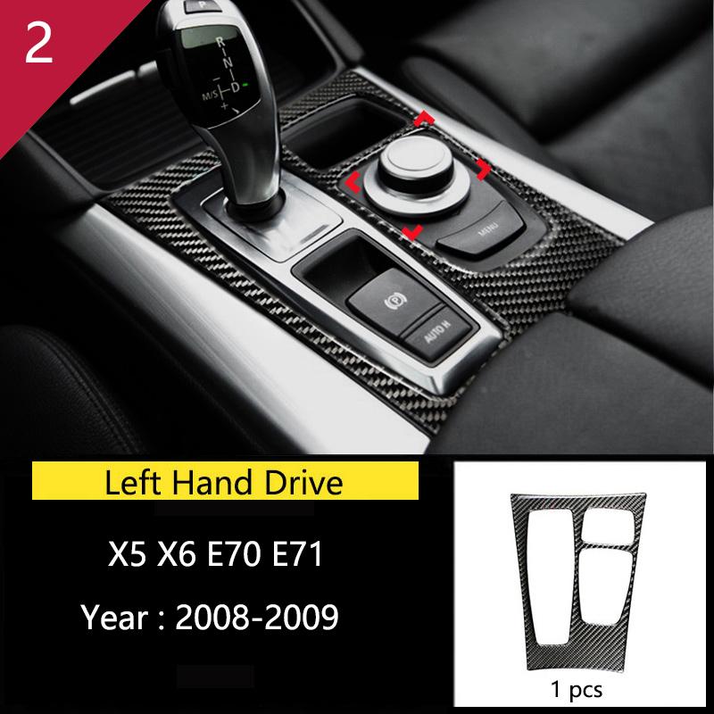 AAACH1 For BMW X5 X6 E70 E71 Accessories Car Interior Air Conditioning CD Console Panel Cover Decoration Trim Carbon Fiber Car Styling