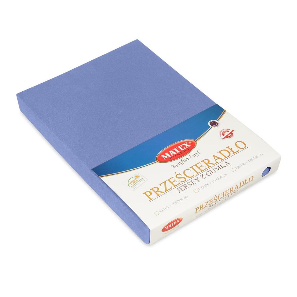 Prześcieradło jersey z gumą 110/120x190/200 premium niebieskie