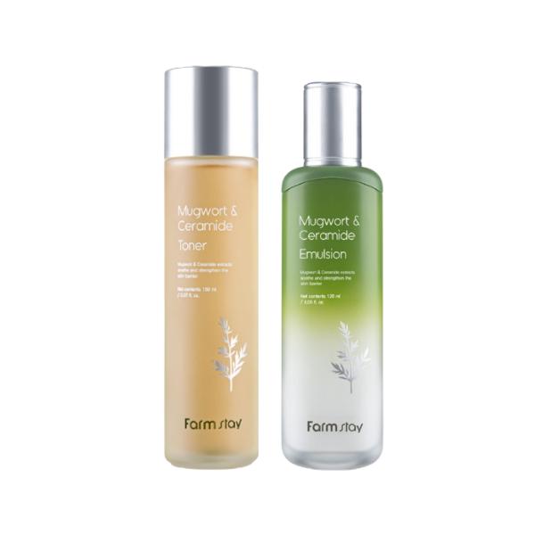 FARM STAY Mugwort & Ceramide Toner 150ml, Emulsion 120ml, Serum 35ml, Cream 55ml (15 Options)