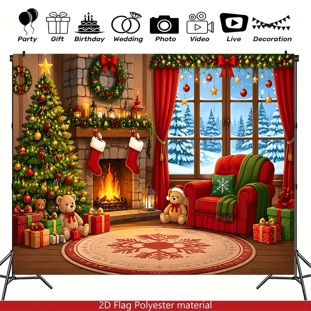 1 buc. Șemineu de Crăciun Decorațiune de Iarnă Fundal Dormitor Panou Decorativ Pentru Studio Foto Cabina Foto Petrecere de Crăciun