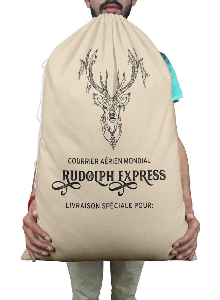 Printtoo Pack of 2 Drawstring Special Delivery Extra Large Size Christmas Sack Re-Usable Xmas Present Storage 27x20 Inch