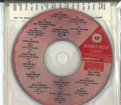 CD РАЗЛИЧНЫЕ  Warner Music Canada Март 1993   V PROC93168 WARNER MUSIC CA 1993 Канада Поп Б/у