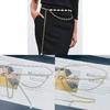 Y2k Metallic Waist Belt With Waterdiamond Embellishments For Female Fashion
