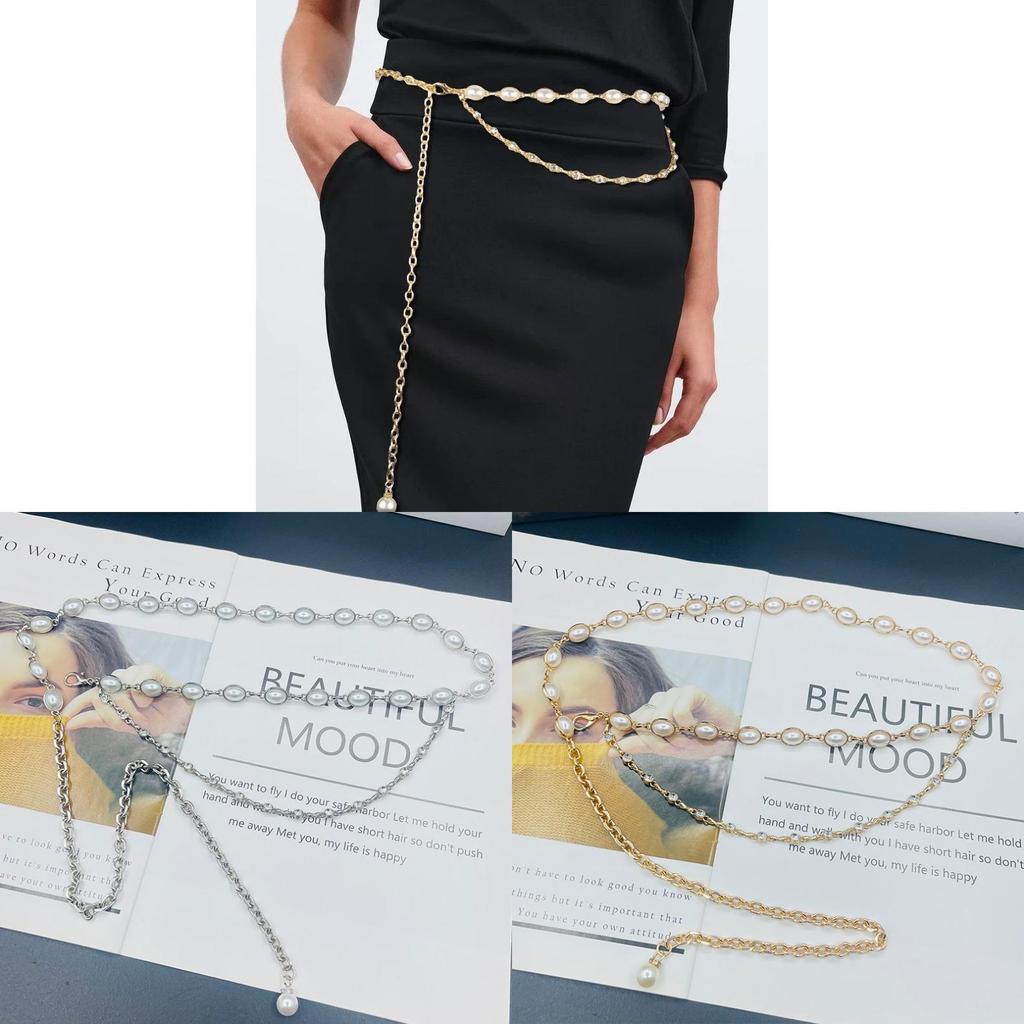 Y2k Metallic Waist Belt With Waterdiamond Embellishments For Female Fashion