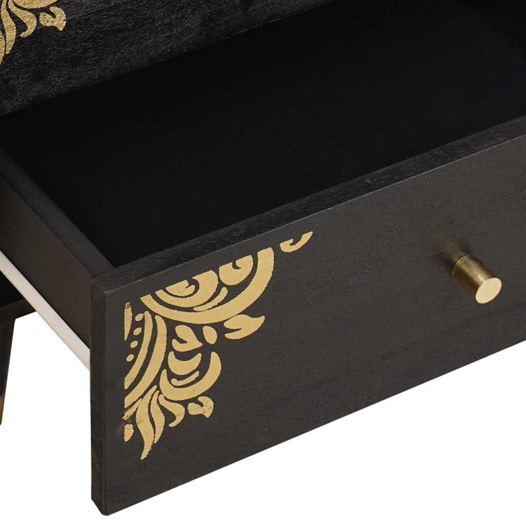 Nightstand Black 50 x 33 x 62 cm Solid Mango Wood