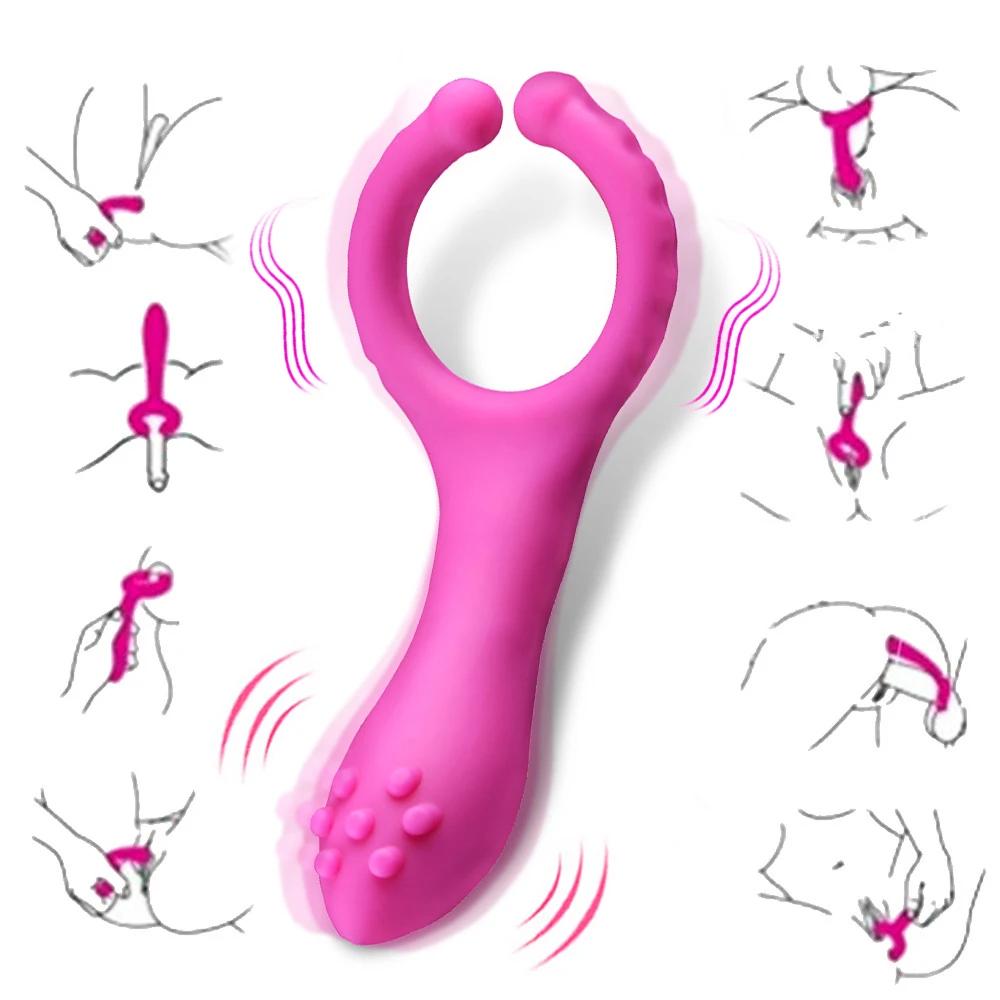 G-spot Stimulate Pussy Vibrators Dildo Butt Plug Elastic Penis Rings Vibrator Masturbate Vibration Adults Sex Toys For Women Men