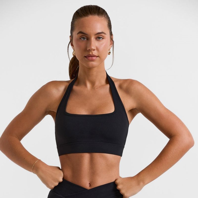 

Botee Same Style Quick-Drying Anti-exposure Breathable Women Tennis Skirt Sports Yoga Skirt Training Fitness Short dress Black halterneck L