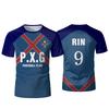 PXG Blue Lock Japansk Anime-trøye Fotballuniform No.9 Rin Shidou Cosplay T-skjorter Herre og kvinner Uformelle sportsoverdeler