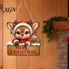 Warm Atmosphere Wall Art Decor Christmas Wooden Pendant, Decorative Reindeer/Santa Claus/Gnome Pattern Hanging Sign, Welcome Sign with Weather