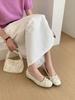 Women's Round Toe Flat Bowknot French Style Pumps - Fashionable Footwear