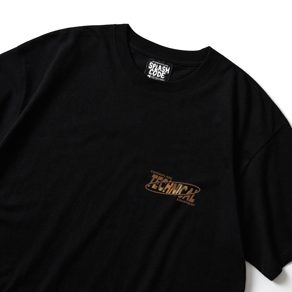 Seupeullaesikodeu Short Sleeve T-Shirt Black - Duck Hunter Camo