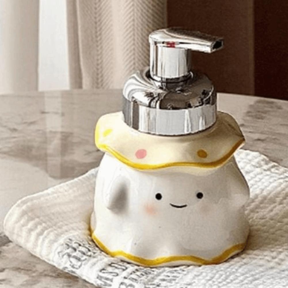 Cute Ceramic Soap Dispenser 200ML Hand Wash Bubbler Novelty Liquid Soap Bottle Hotel Household