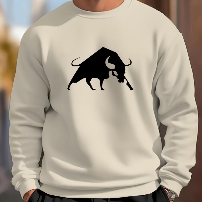 Men's Oversized Crew Neck Sweatshirt, 4-Way Stretch, Flexible Layering & Daily Wear