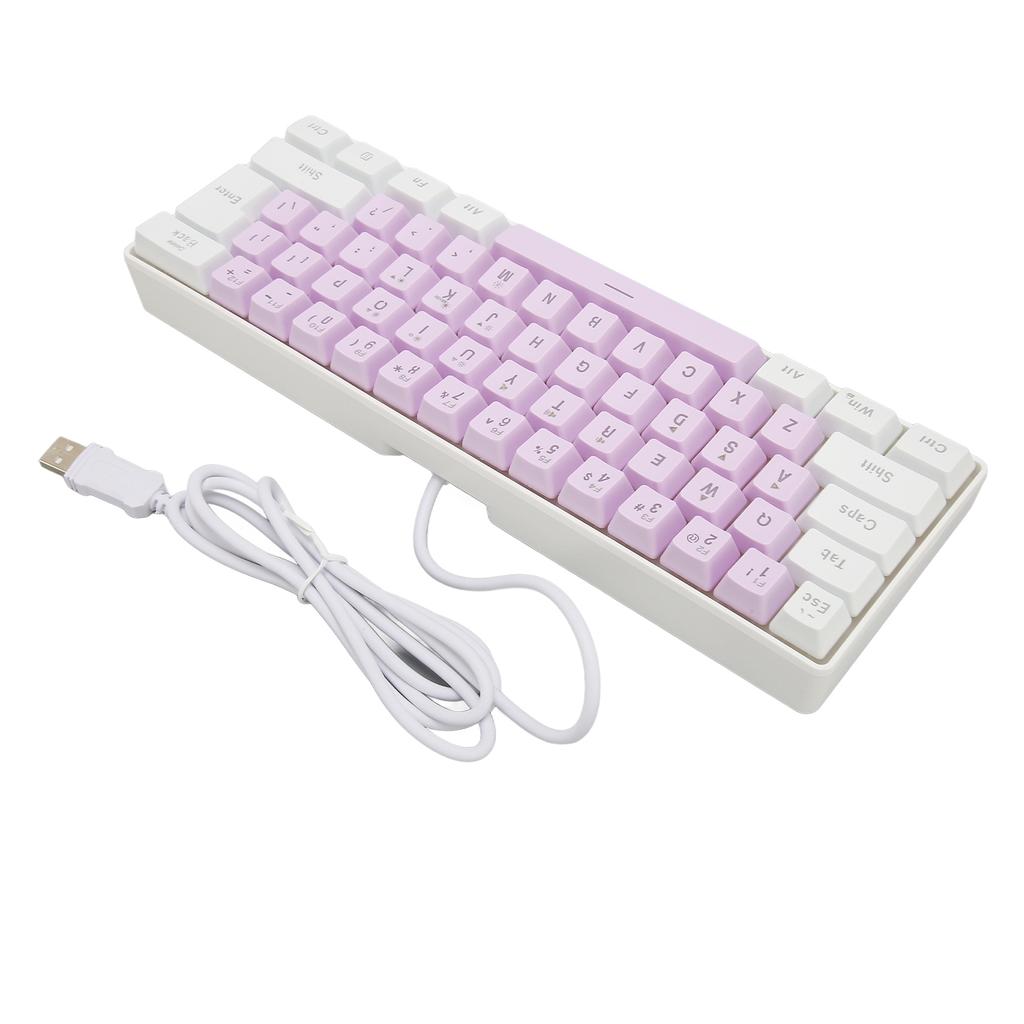 Gaming Keyboard USB 61 Keys Ergonomic Contrast Color 6 RGB Backlit Modes Wired Keyboard for Desktop