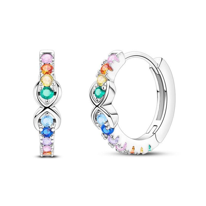 925 Silver Cute Shiny Stud Earring Bow Flower Unicorn Heart Shell Feather Fit Fashion Fine Jewelry Gift for Women
